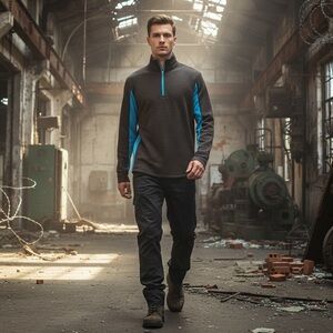 Lululemon Velocity 1/4 Zip Shirt Mini Hyper Stripe Black Blue | Men’s Small